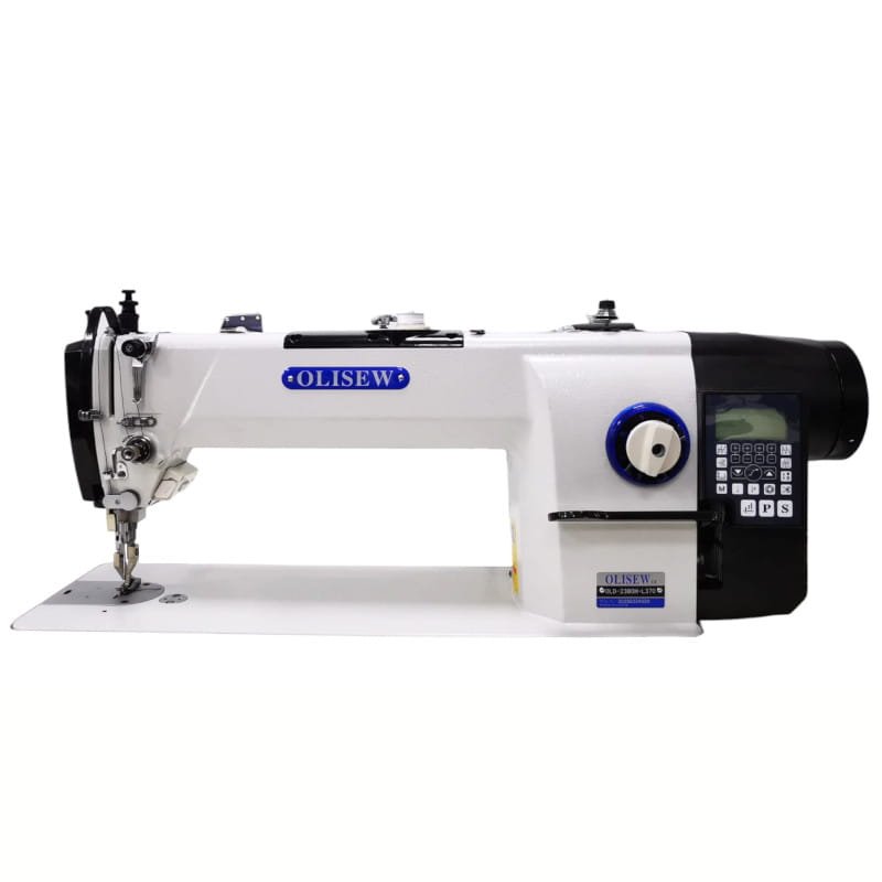 OLISEW OLD-2380H-L370 Stębnówka jednoigłowa długoramienna z funkcjami automatycznymi, transport ząbkowo-stopkowy, servo Direct drive - Zdjęcie 2