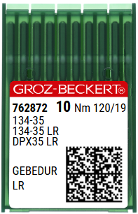 134-35 (LR) GEBEDUR Igły do stębnówek, dwuigłówek - ciężkie szycie pozłacane(10szt.)  - Zdjęcie 1