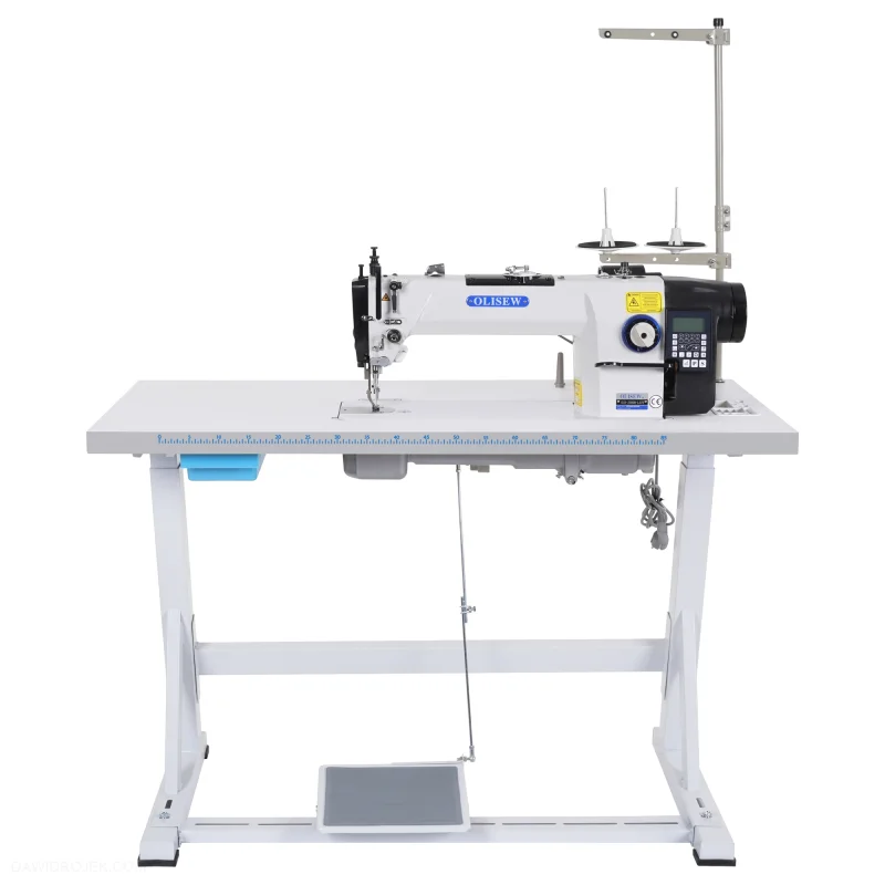OLISEW OLD-2380H-L370 Stębnówka jednoigłowa długoramienna z funkcjami automatycznymi, transport ząbkowo-stopkowy, servo Direct drive  - Zdjęcie 5