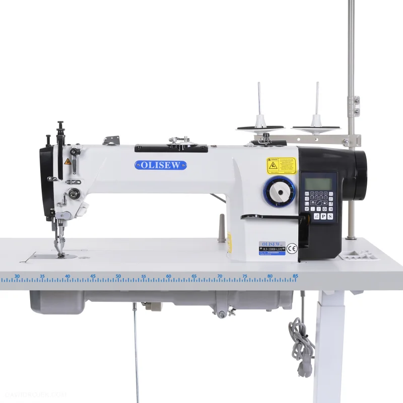 OLISEW OLD-2380H-L370 Stębnówka jednoigłowa długoramienna z funkcjami automatycznymi, transport ząbkowo-stopkowy, servo Direct drive  - Zdjęcie 6