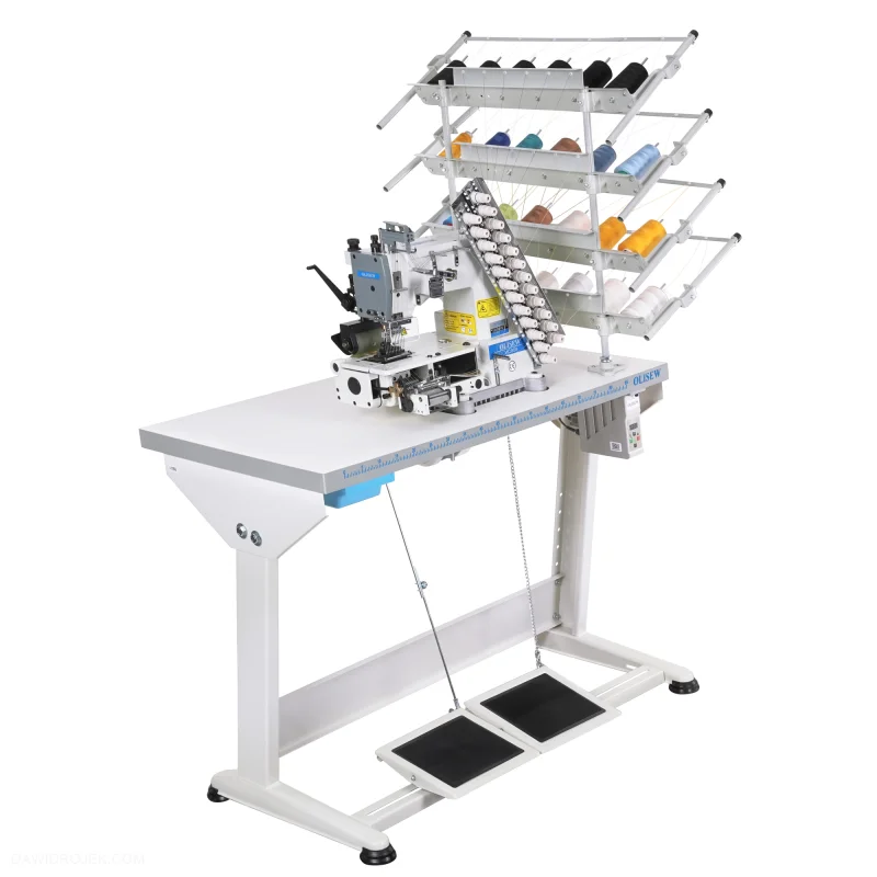 OLISEW OL008-12048P/VSQ Maszyna łańcuszkowa 12-igłowa, 24-nitkowa, przystosowana do szycia gumonićmi, servo Direct Drive  - Maszyny łańcuszkowe - Producent Maszyn Do Szycia - Zdjęcie nr  4