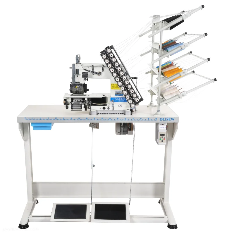 OLISEW OL008-12064P/VSQ Maszyna łańcuszkowa 12-igłowa, 24-nitkowa, przystosowana do szycia gumonićmi, servo Direct Drive - Maszyny łańcuszkowe - Producent Maszyn Do Szycia - Zdjęcie nr  2