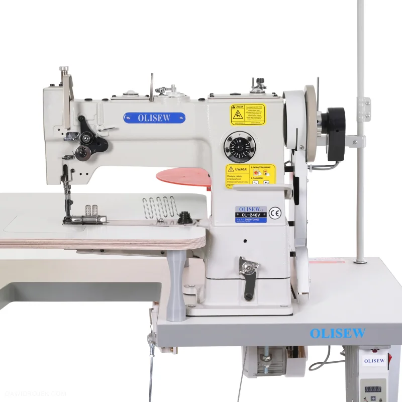 OLISEW OL-246V Lamowacz cylindryczny, potrójny transport z dodatkowym blatem - Zdjęcie 3