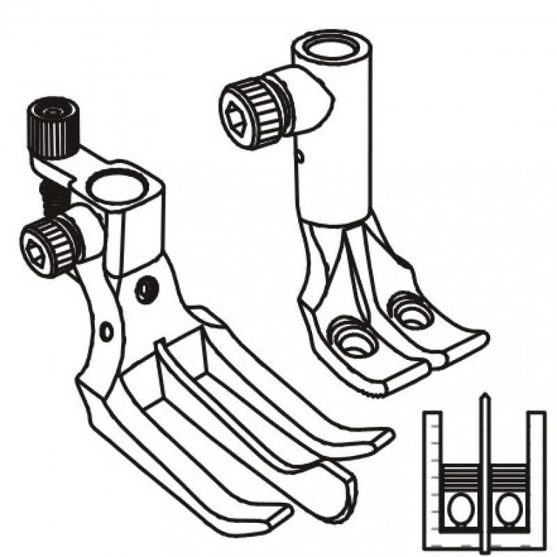 KP767 stopka do rozszywania z mechanicznym prowadnikiem do DURKOPP ADLER 467; 767; 867; 868;  JUKI LU-2260; LU-2860; PFAFF 2545; 2546 OLISEW OL-1760N; OLD-1580-7 - Stopki do dwuigłówek z potrójnym transportem - Producent Maszyn Do Szycia - Zdjęcie nr  4