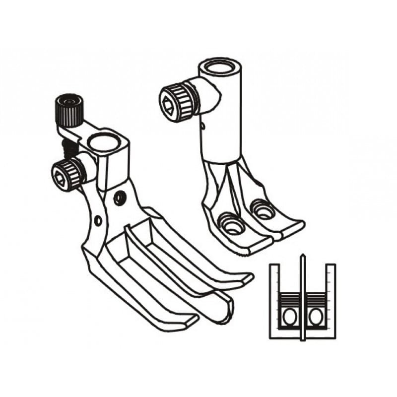 KP868 stopka do rozszywania z mechanicznym prowadnikiem do DURKOPP ADLER 467; 767; 867; 868; JUKI LU-2260; LU-2860; PFAFF 2545; 2546 OLISEW OL-1760N; OLD-1580-7 - Stopki do dwuigłówek z potrójnym transportem - Producent Maszyn Do Szycia - Zdjęcie nr  3