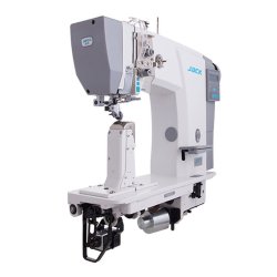 Single needle post bed machine Jack JK-6691 with bottom roller transport needle transport and roller foot