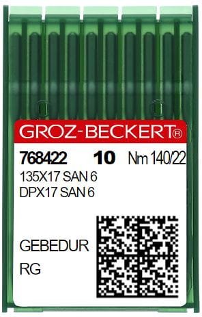 135X17 SAN 6 (RG) GEBEDUR Igły do stębnówek wzmocnione  - ciężkie szycie (10 szt.)  - Igły do stębnówek, dwuigłówek - Producent Maszyn Do Szycia - Zdjęcie nr  1