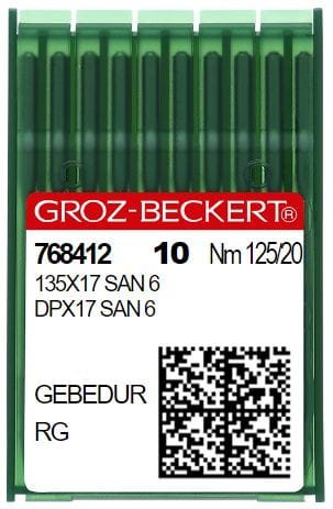 135X17 SAN 6 (RG) GEBEDUR Igły do stębnówek wzmocnione  - ciężkie szycie (10 szt.)  - Igły do stębnówek, dwuigłówek - Producent Maszyn Do Szycia - Zdjęcie nr  2