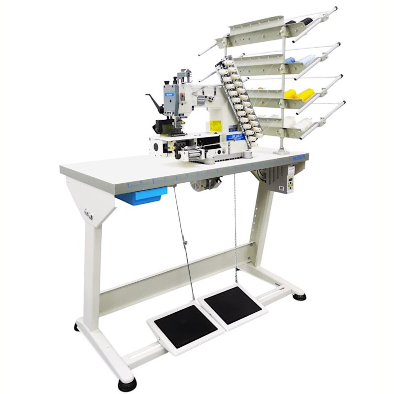 OLISEW OL008-12048P/VSQ Maszyna łańcuszkowa 12-igłowa, 24-nitkowa, przystosowana do szycia gumonićmi, servo Direct Drive  - Maszyny łańcuszkowe - Producent Maszyn Do Szycia - Zdjęcie nr  3